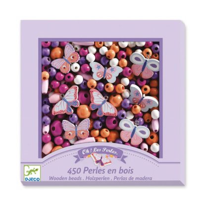 Perline di legno Djeco " Farfalle "