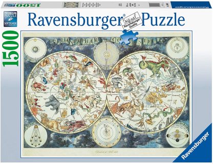 Puzzle Ravensburger 1500 pezzi " Mappa del mondo di animali"
