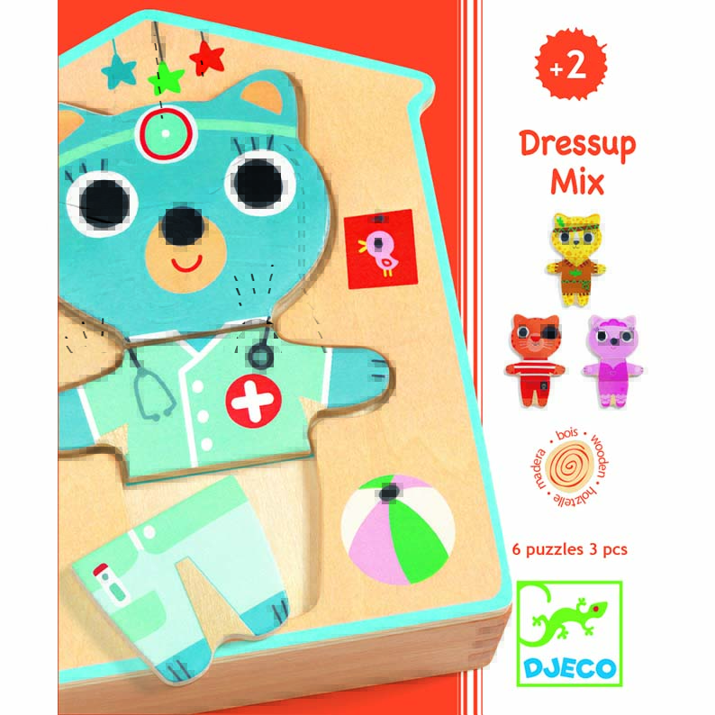 Puzzle in legno " Dressup Mix " - Djeco