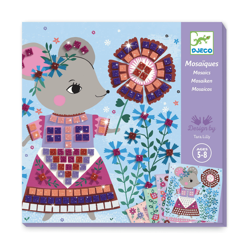 Mosaico con Glitter  Lovely Pets Djeco - Il Drago Fanfarone