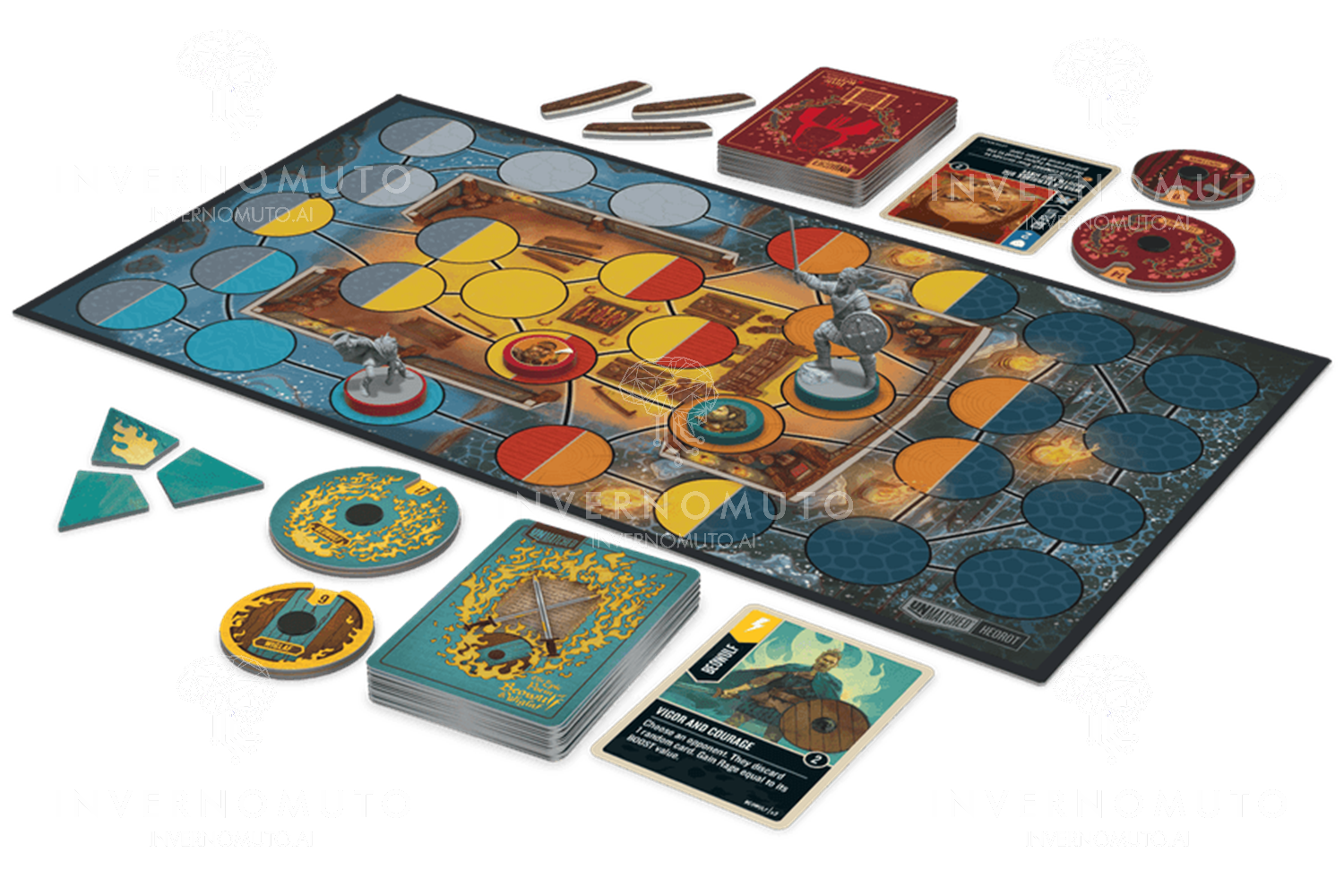 Unmatched cappuccetto rosso vs Beowulf- gioco da tavolo Mancalamaro - immagine 2