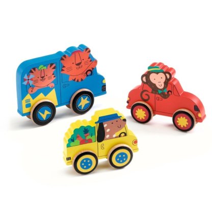 Puzzle in legno "Puzz&Roll" con ruote - Djeco - immagine 3
