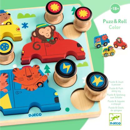 Puzzle in legno "Puzz&Roll" con ruote - Djeco